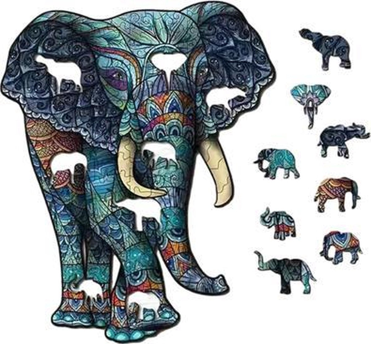 Luminero™ Houten Magische Olifant Jigsaw Puzzel - A5 Formaat Puzzel - Unieke 3D Puzzels - Huisdecoratie - Wooden Puzzle - Volwassenen & Kinderen
