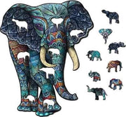 Luminero™ Houten Magische Olifant Jigsaw Puzzel - A5 Formaat Puzzel - Unieke 3D Puzzels - Huisdecoratie - Wooden Puzzle - Volwassenen & Kinderen
