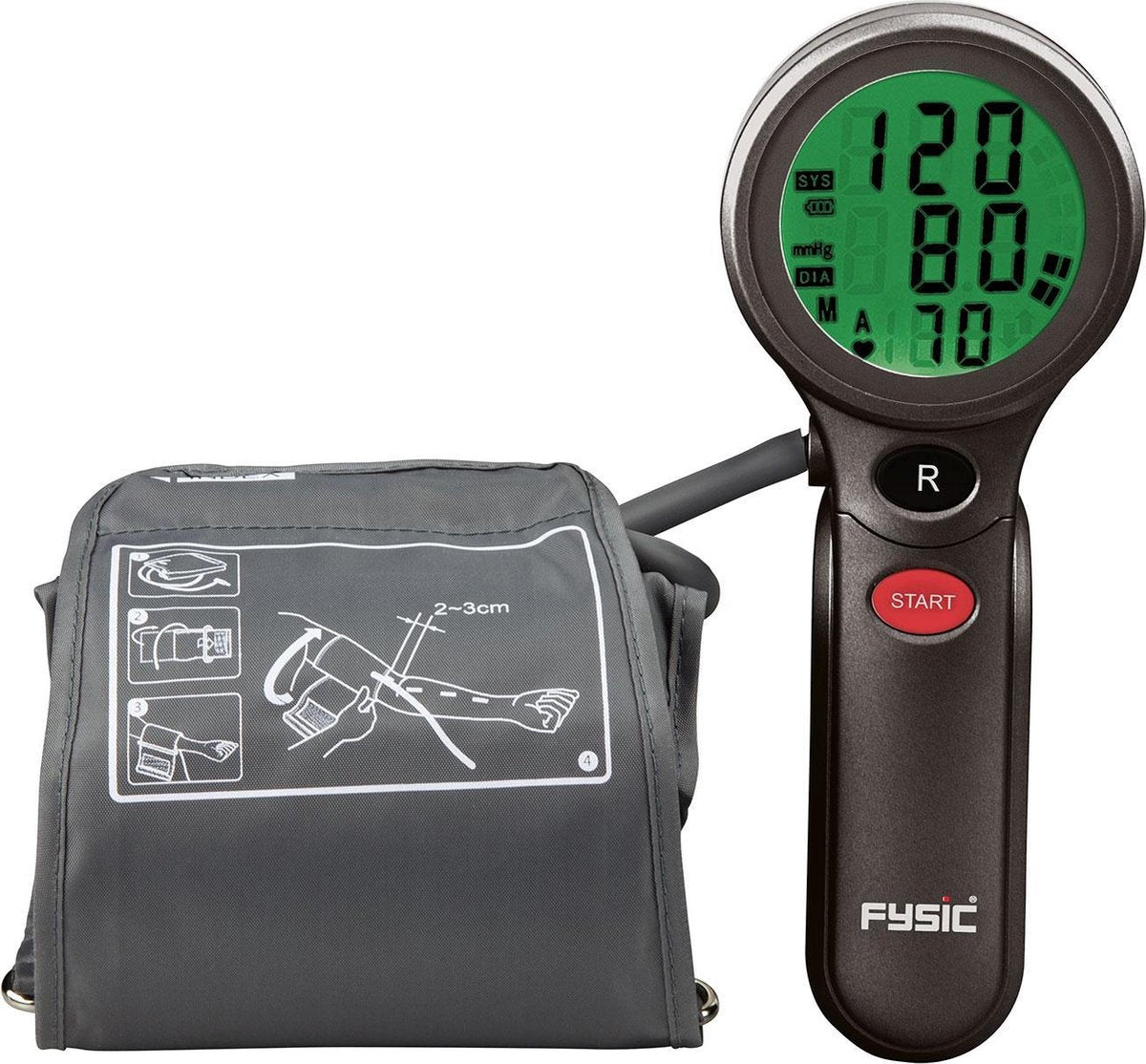 Fysic FB-180 Bloeddrukmeter - Bovenarm bloeddrukmeter - Geheugen voor 90 metingen / Antraciet