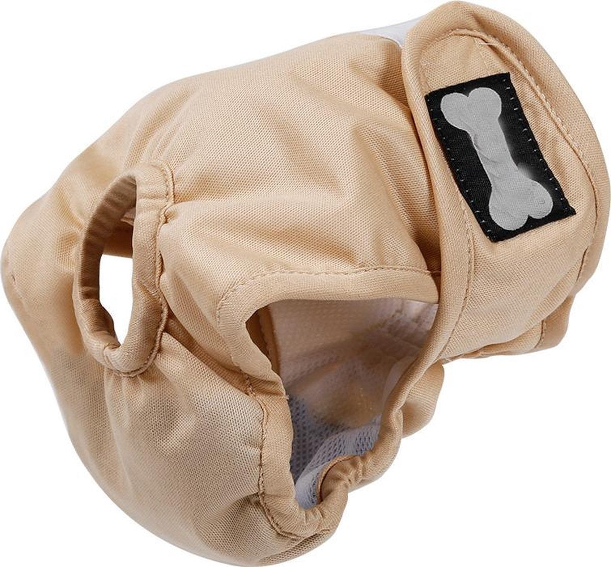 Hondenbroekje - loopsheid - menstruatie - maandstonden of na operatie - wasbaar - BEIGE - MEDIUM