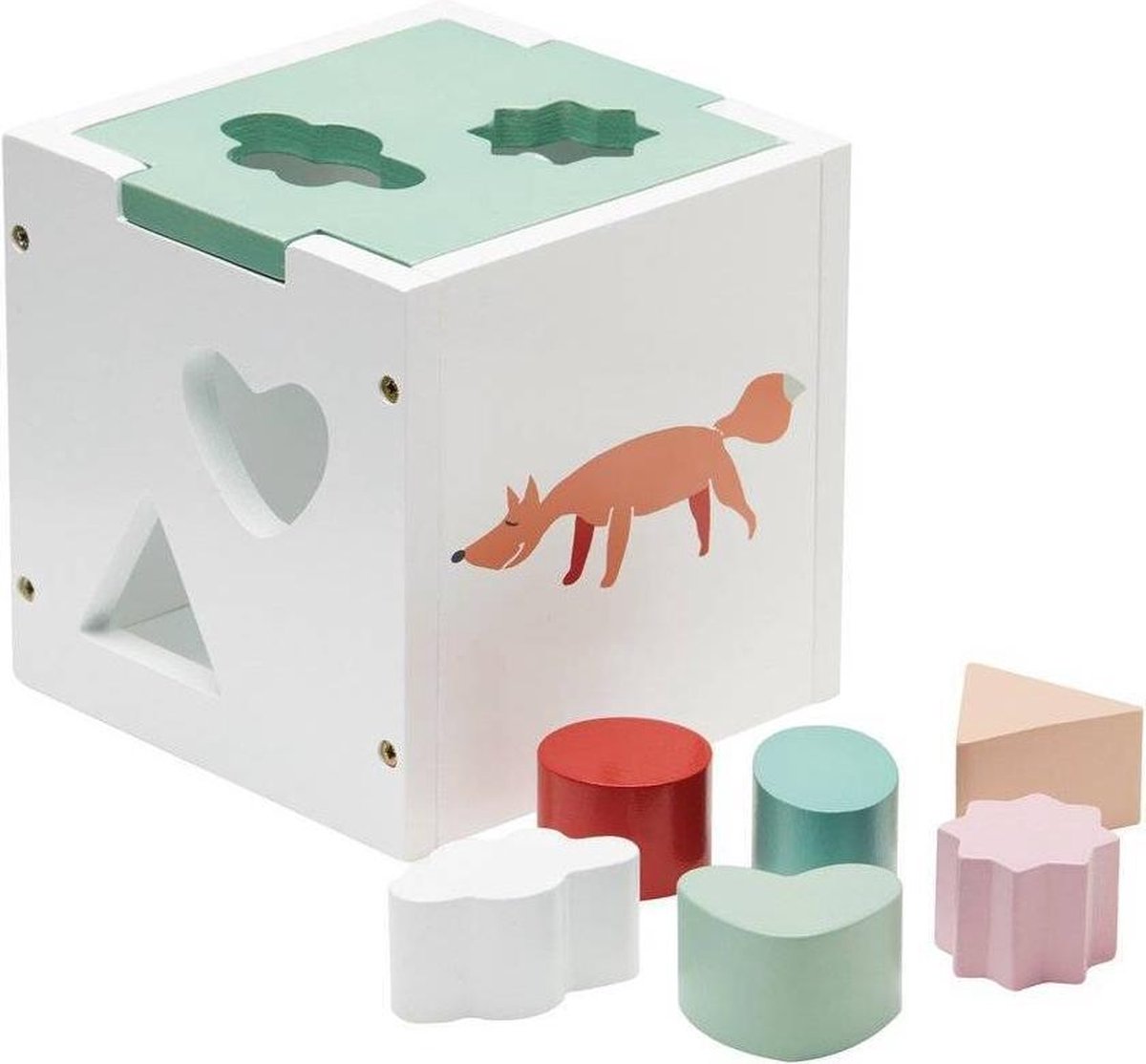 Houten Vormenstoof Edvin Wit Kids Concept