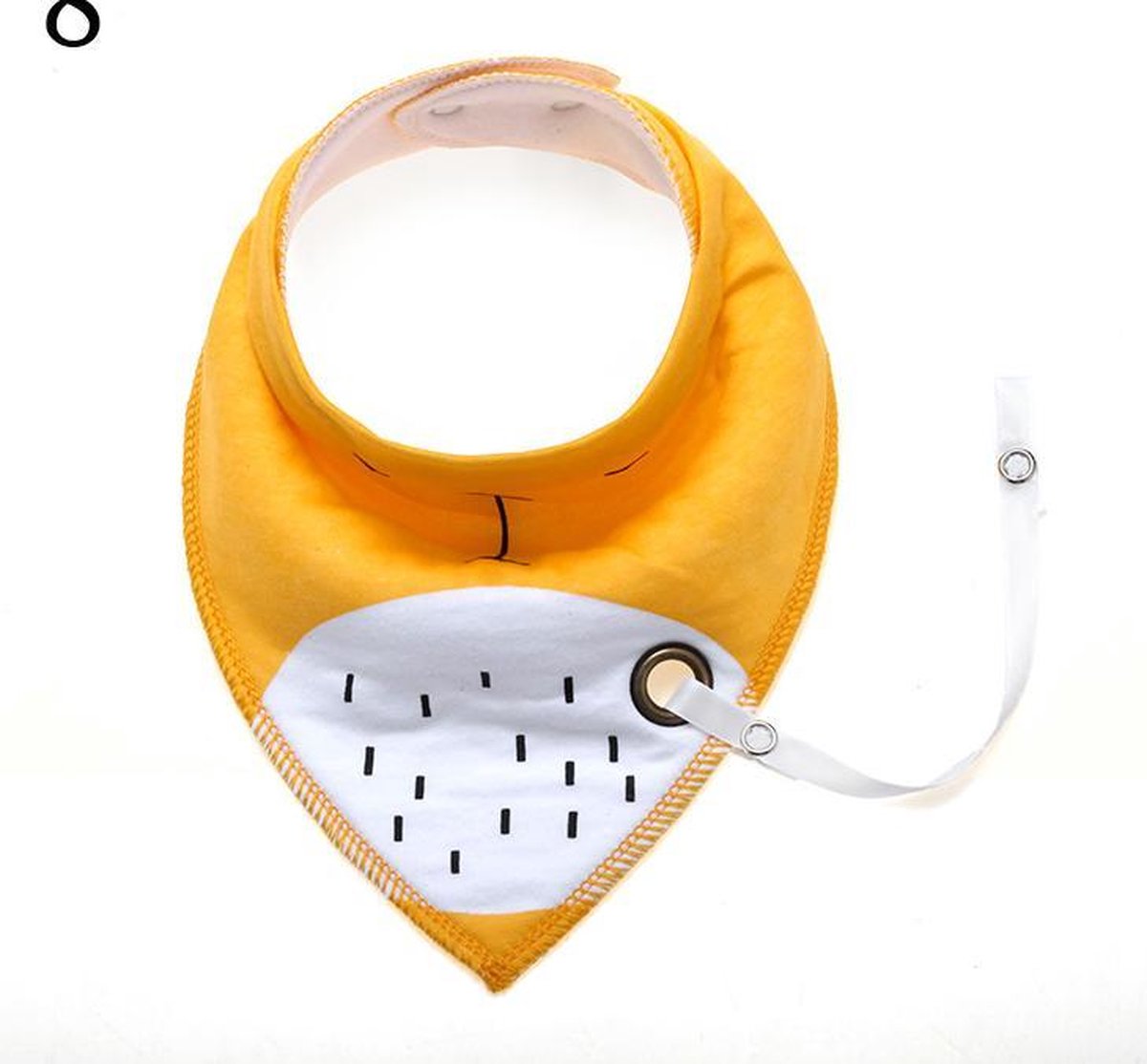 Kraamcadeau - babyshower -  slabbetje met speenkoord - zachte stof binnenkant - bandana slabbetje - speenkoort - without lemons - Oranje - chibaa