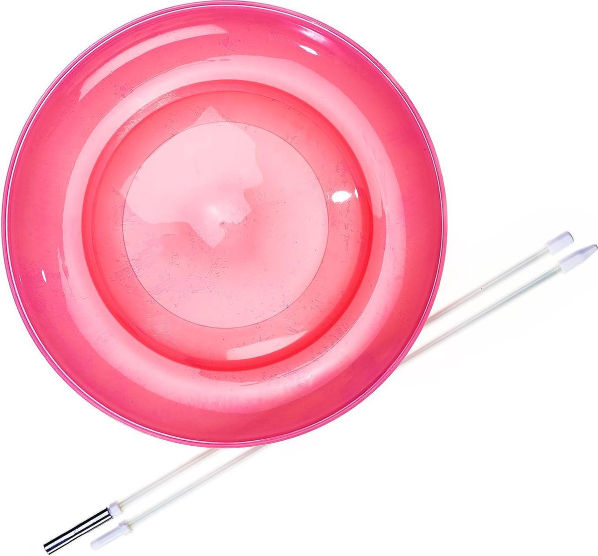 Set Acrobat Soft Spinning Plate red + hand stick - Jongleerbord