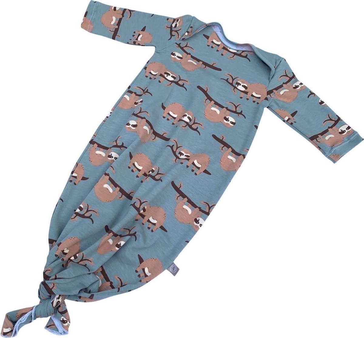 tinymoon Unisex Slaapzak – newborn – model Slaapzak knoop  – Lazy Luiaard – Dusty Mint – Maat 0 tot 6 maanden
