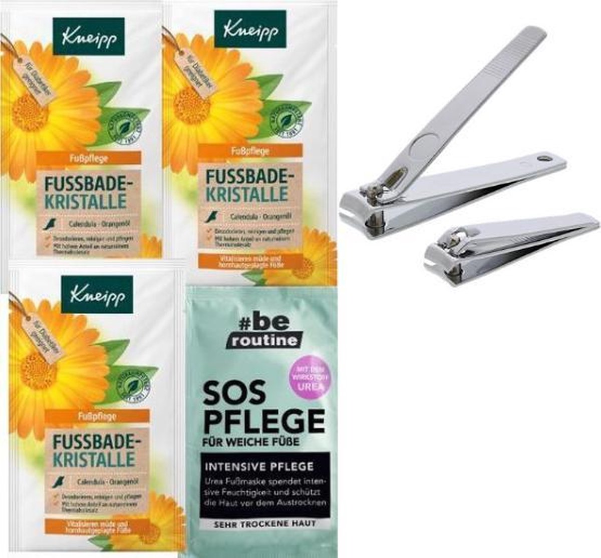 Badzout Voeten - 3 Stuks Badzout Kneipp + Manicure Set +  Voetmasker  Be Routine