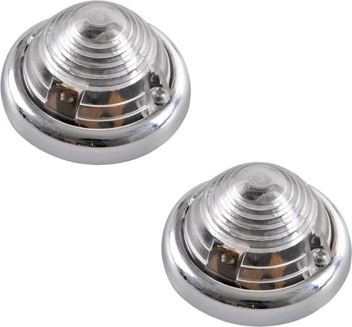Zijlamp Chrome Wit 2-delig