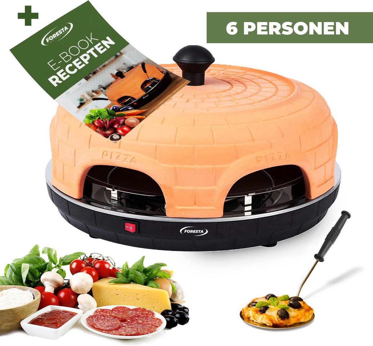 Foresta Pizzaoven 6 personen - Inclusief pizzarette recepten - pizza oven