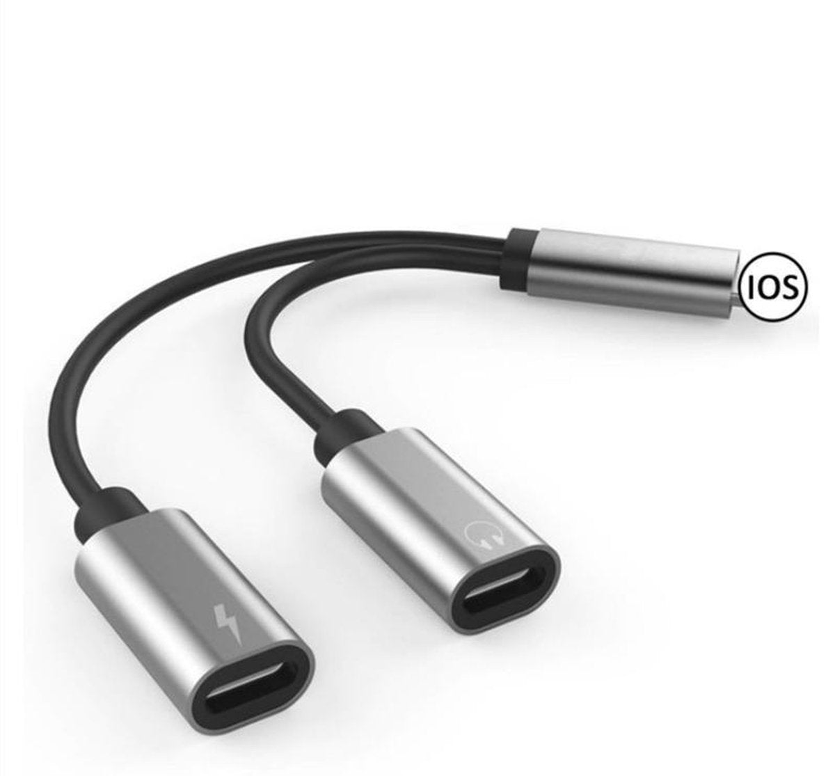 Lightning Compatible 2 in 1 Splitter Audio Adapter - Opladen & Muziek luisteren tegelijk - Dubbele Jack Koptelefoon Aux Box Zak - Dual hoofdtelefoon Audio Lading Adapter - Goud