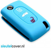 Peugeot SleutelCover - Lichtblauw / Silicone sleutelhoesje / beschermhoesje autosleutel