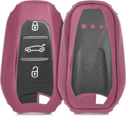 kwmobile autosleutelbehuizing voor Peugeot Citroen 3-knops Smartkey autosleutel (alleen Keyless Go) - Sleutelbehuizing autosleutel - Sleutelhoes in hoogglans ros�goud