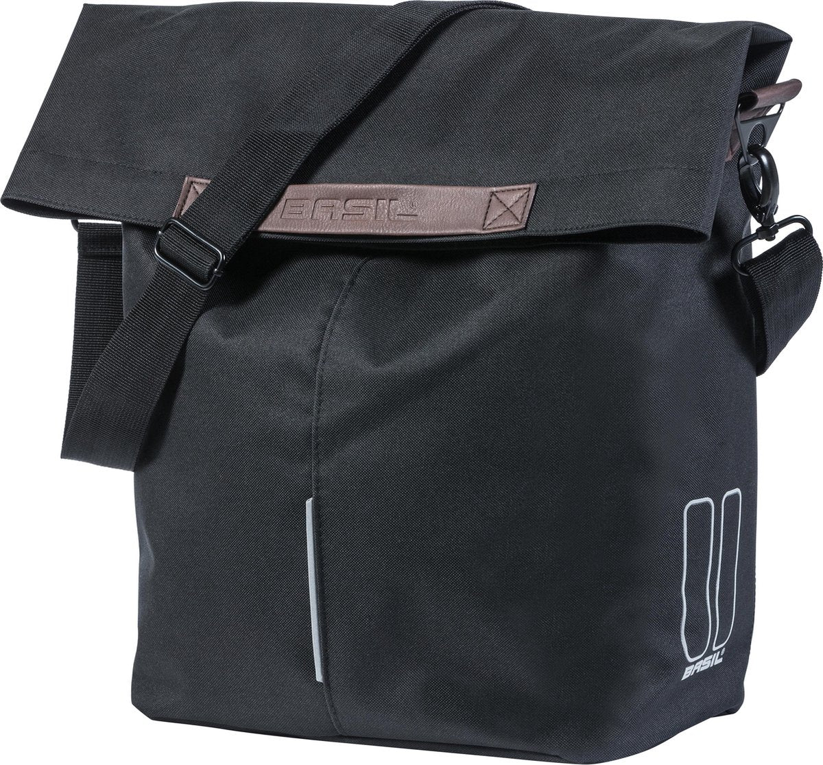 Basil City fietsshopper - Enkele Fietstas - 16 liter - zwart
