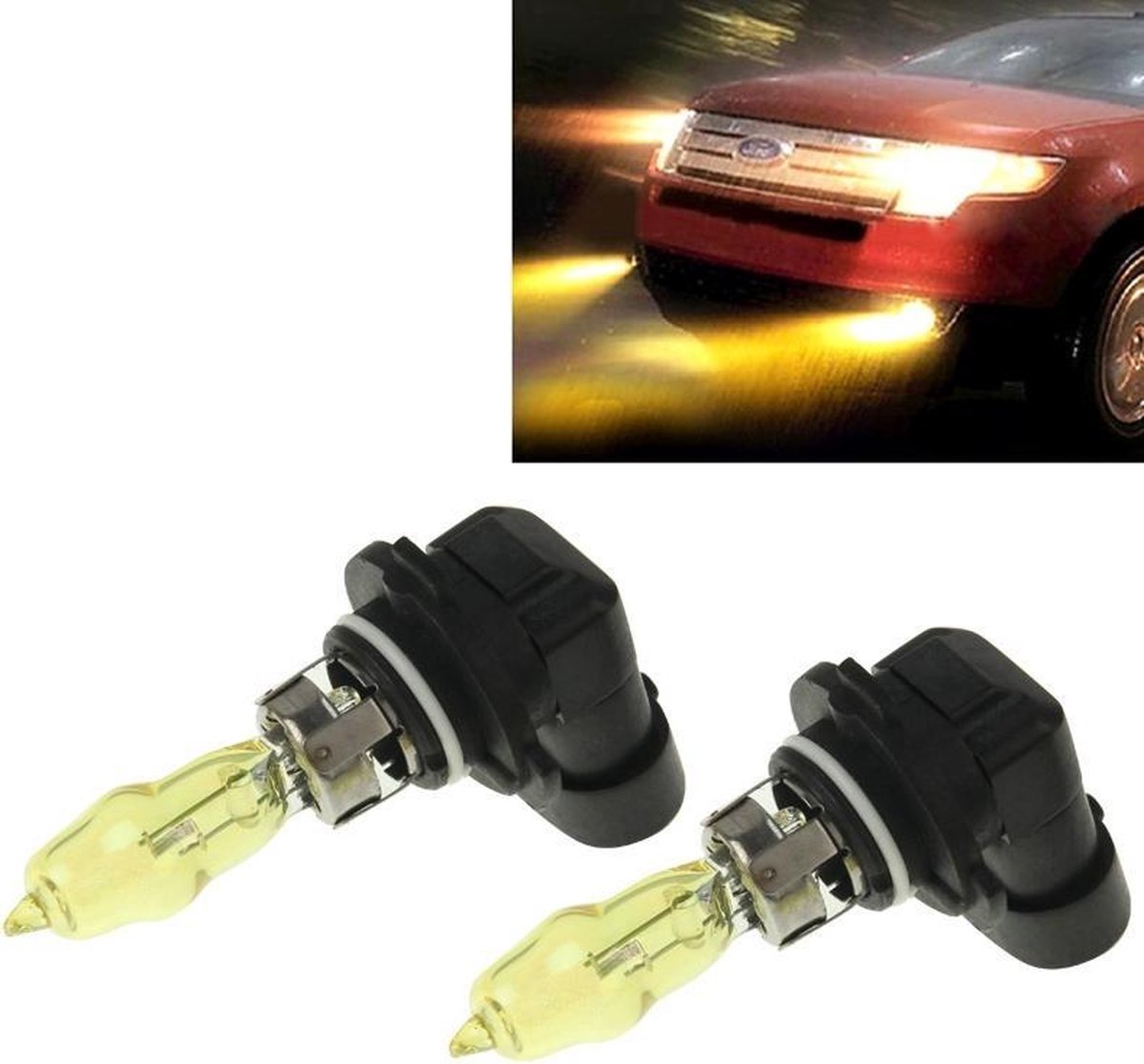 2 X 9005 HOD halogeenlampen 12V 100W 2400 LM 3500K Geellicht Koplampen