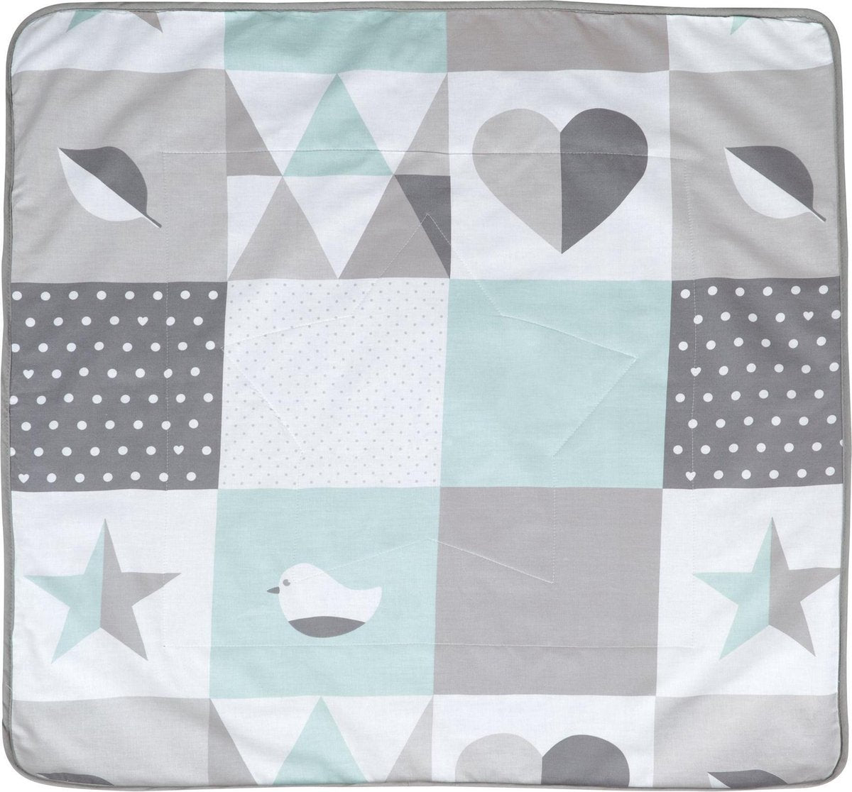 Roba Deken Happy Patch 80 X 80 Cm Katoen Grijs/groen