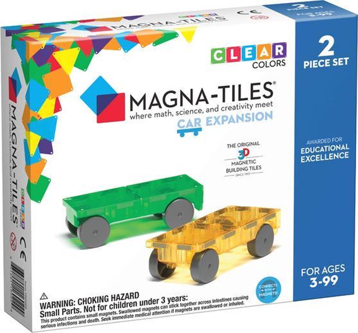 Magna-Tiles® Clear Colors Cars Expansion Set