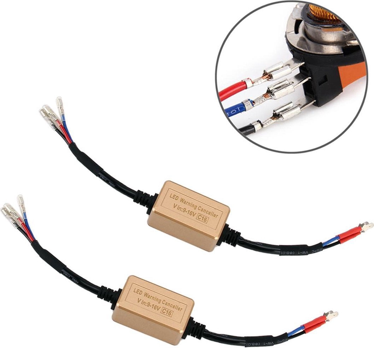 2 STKS H15 LED Koplamp Canbus Foutloos Computer Waarschuwing Canceller Weerstand Decoders Anti-flikker Condensator Harnas