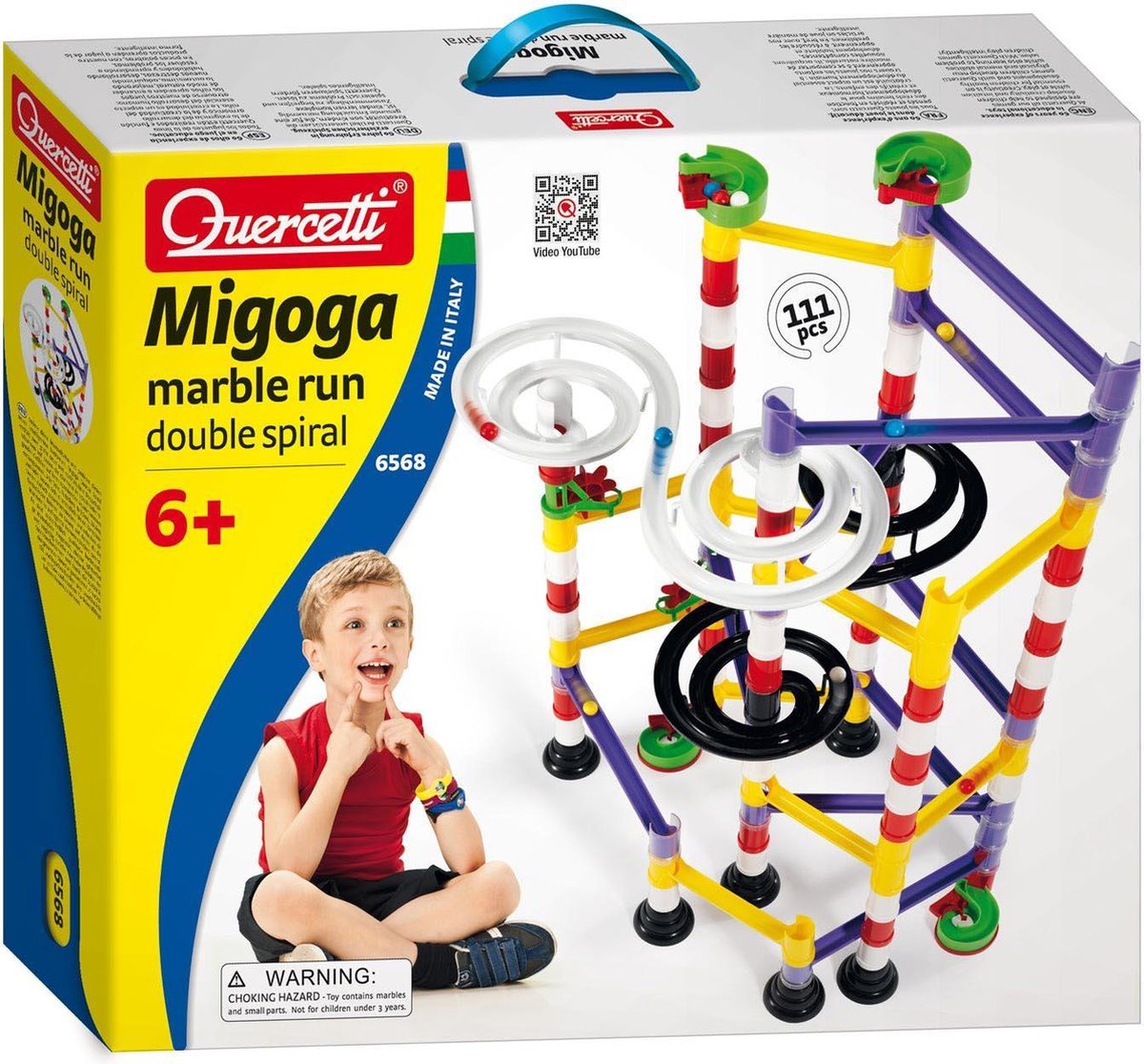Quercetti Migoga Knikkerbaan met dubbele spiraal - 111-delig