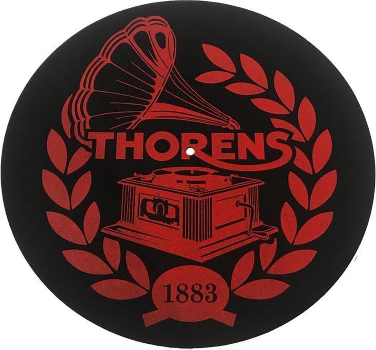 Thorens Viltmat met logo zwart/rood Platenspeleraccessoire