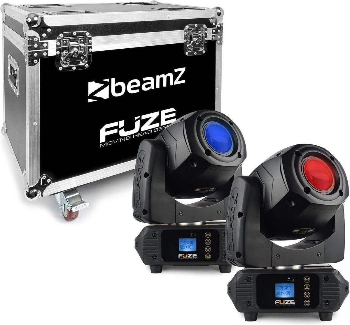 Moving head lichtset - BeamZ FUZE75S spot moving head lichtset met 2 FUZE75S moving heads in flightcase