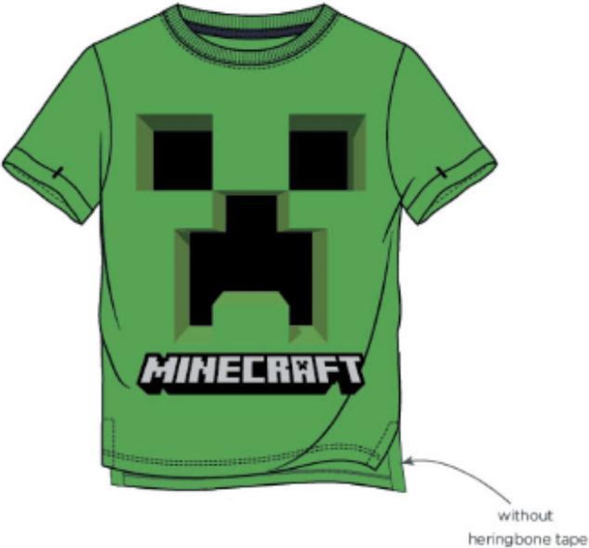 Minecraft t-shirt korte mouw - groen met creeper -  maat 116 / 6 jaar