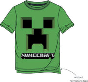 Minecraft t-shirt korte mouw - groen met creeper -  maat 116 / 6 jaar
