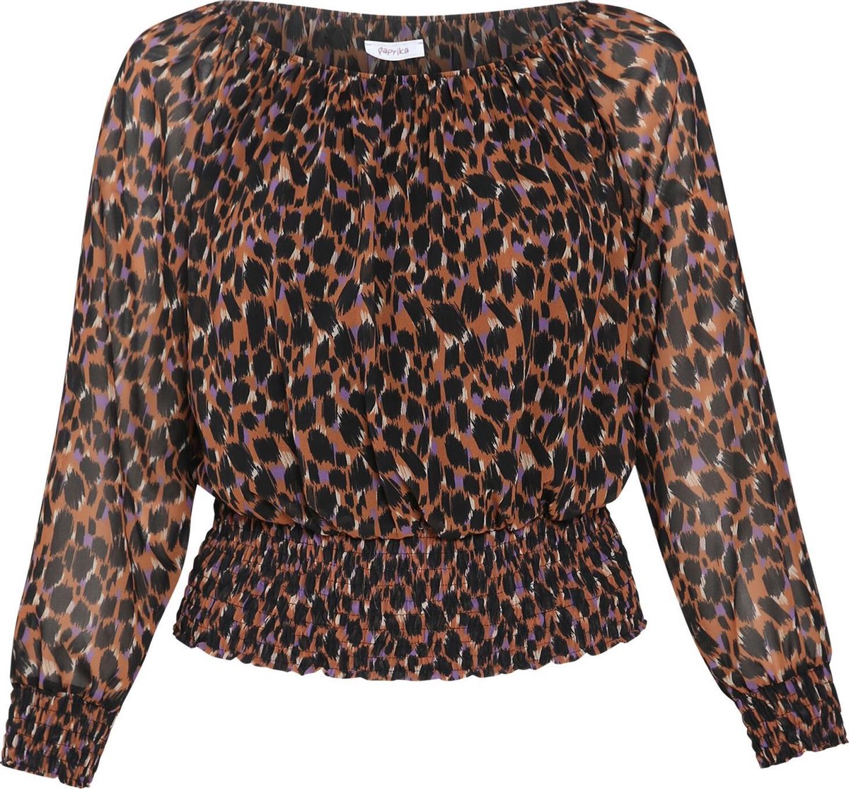 Paprika Dames Blouse luipaardprint - Maat 4XL (48)