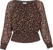 Paprika Dames Blouse luipaardprint - Maat 4XL (48)
