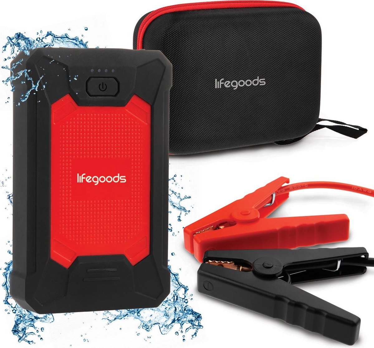 LifeGoods 12V Jump Starter - 600A - 4-in-1 Starthulp