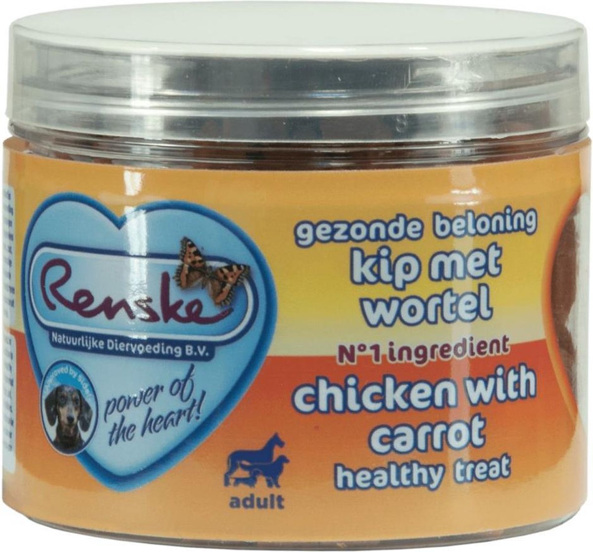 12x Renske Gezonde Beloning Hartjes Kip - Wortel 100 gr