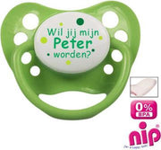 Fopspeen 'Wil jij mijn peter worden?' - Lime
