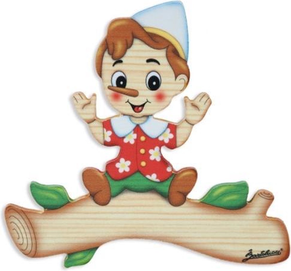 Magneetbord Pinokkio hout 16 x 15 cm | Bartolucci