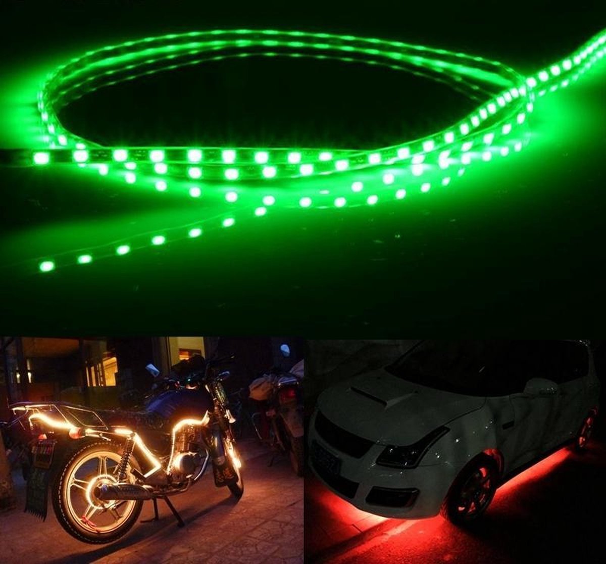 5 STUKS Flow Style 45 LED 3528 SMD Waterdichte flexibele autostrooklamp voor autodecoratie