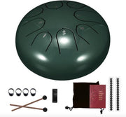Handpan - tongue steel drum - 15 cm - meditatie - yoga - sound healing - drum - klanktherapie - klankschaal - groen - green