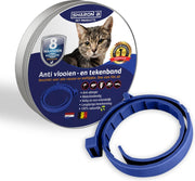 Biologische vlooien- en tekenband voor katten - BLAUW - zonder giftige pesticiden - Veilig en verantwoord