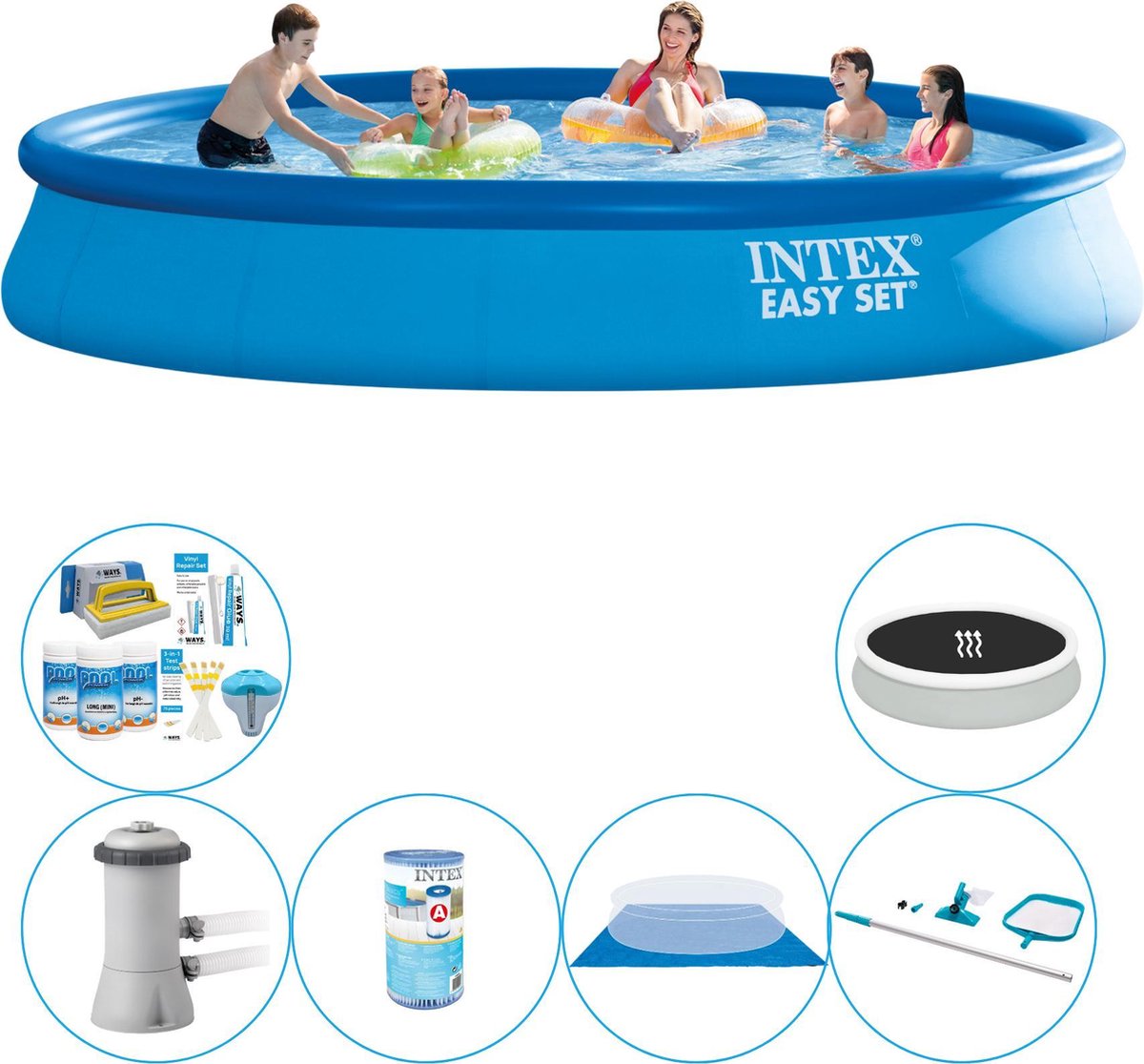 Zwembad Combinatie Set - Intex Easy Set Rond 457x84 cm