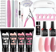 Mtssii - POLYGEL kit - 4 Kleuren polygel 30ML -  roze en wit - Starterkit - Manicure Set - UV Lamp - Polygel nagels starterspakket - nepnagels -