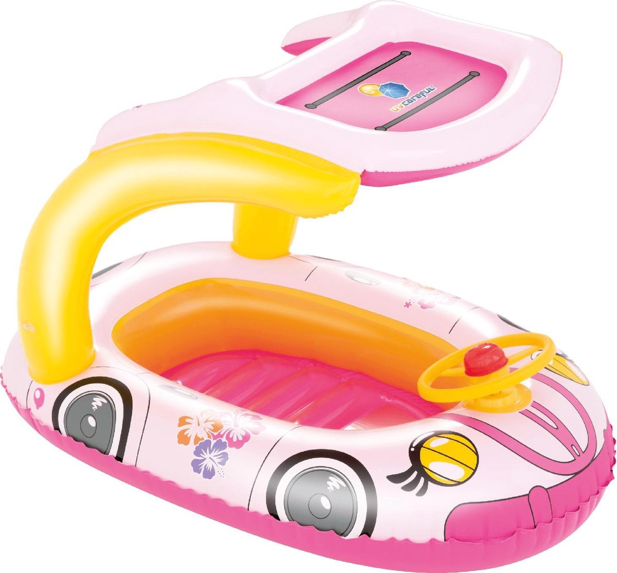 kinderzwembad met zonneluifel - roze