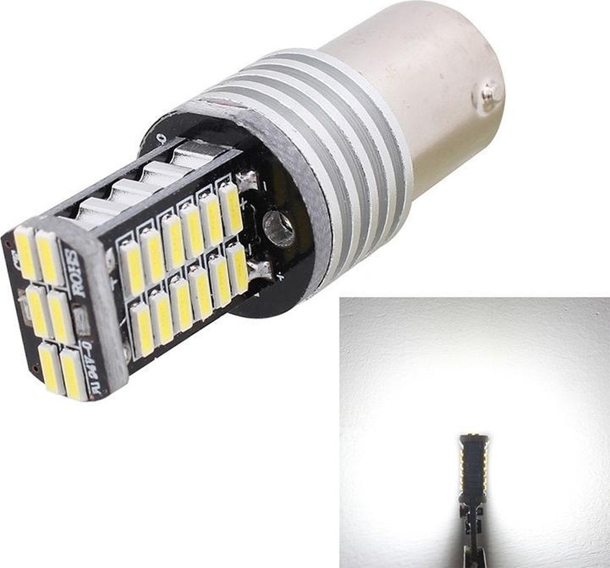 2 STKS 1156 / BA15S 6 W 30SMD 4014 900LM Wit Licht 6500 K Decoderen LED Auto Rem / Stuurlicht