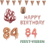 84 jaar Verjaardag Versiering Pakket Rosé Goud