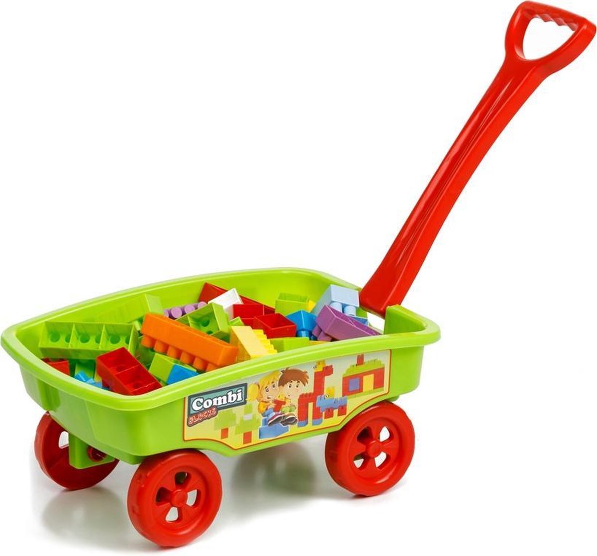 Paradiso Toys Blokkenwagen 69 Cm Geel 50-delig