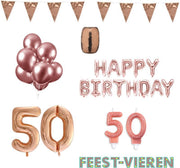 50 jaar Verjaardag Versiering Pakket Rosé Goud