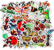 ProductGoods - 50 Stuks Insecten Stickers - Muur Decoratie - Koffer Decoratie - Laptop Decoratie - Koelkast Decoratie - Stickervellen - Insecten