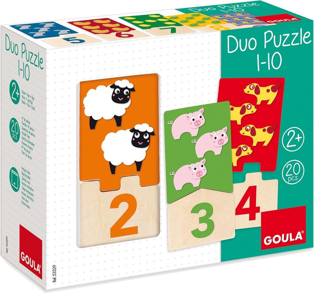 Goula 1-10 Duo Cijferpuzzel - Kinderpuzzel