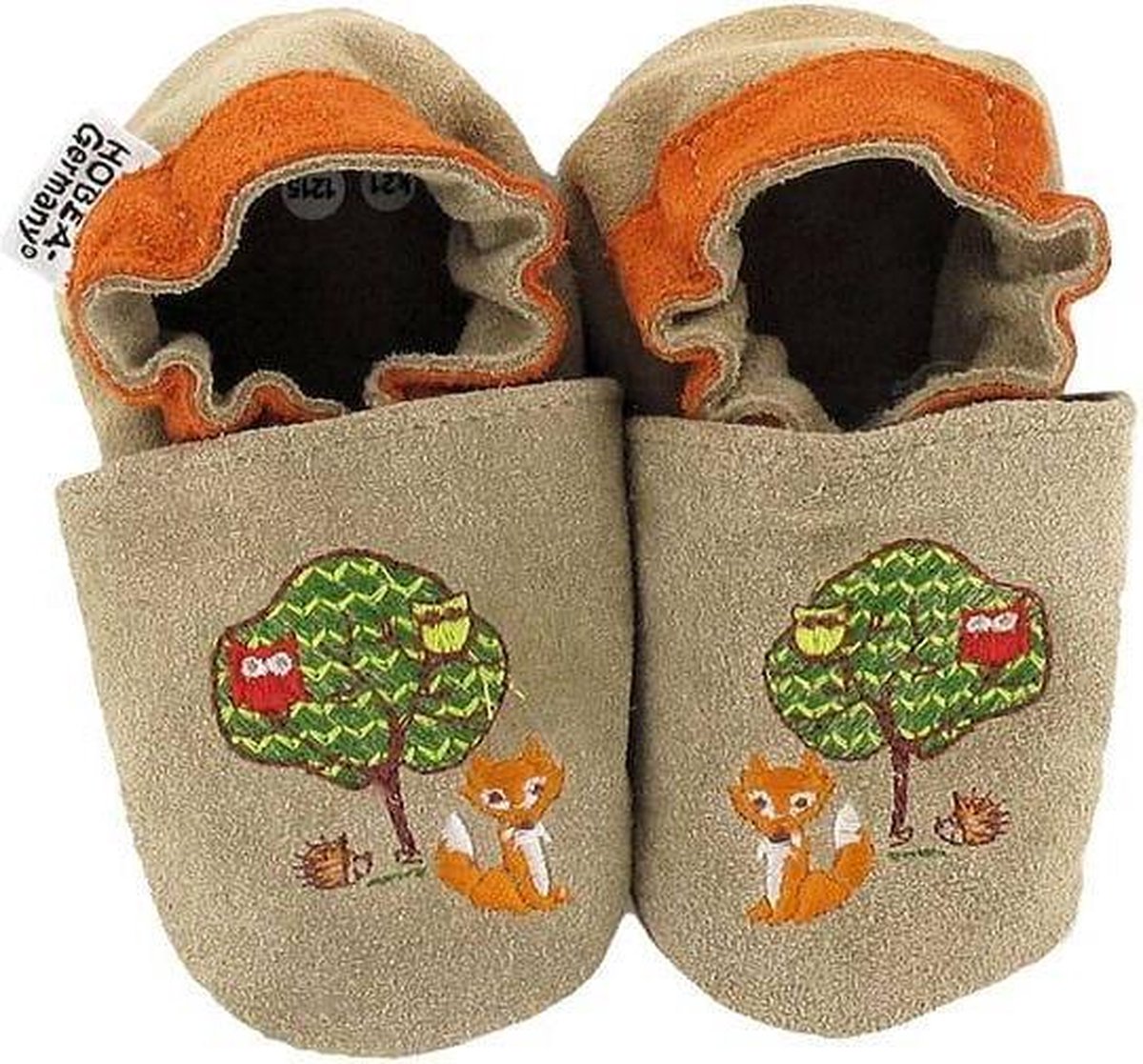 Hobea - babyslofjes - forest animals - taupe - Maat 18/19