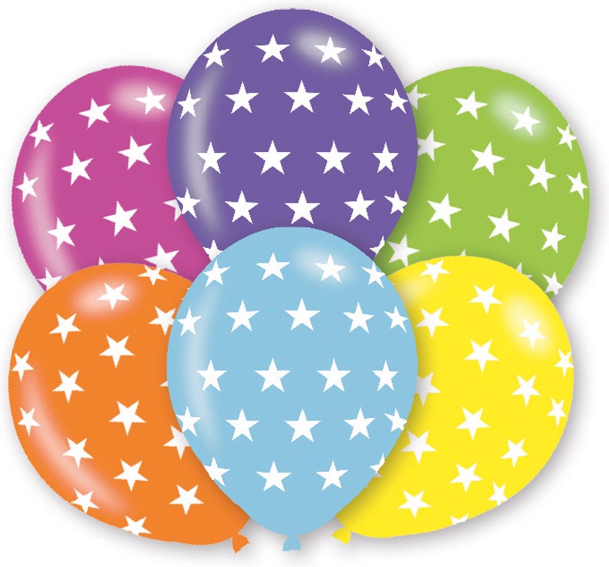 AMSCAN - 6 veelkleurige sterren ballonnen - Decoratie > Ballonnen