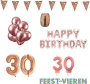 30 jaar Verjaardag Versiering Pakket Rosé Goud