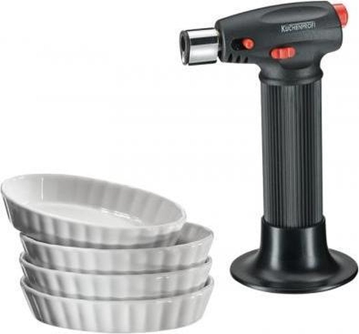 5-delige crème brûlée set met brander - Küchenprofi