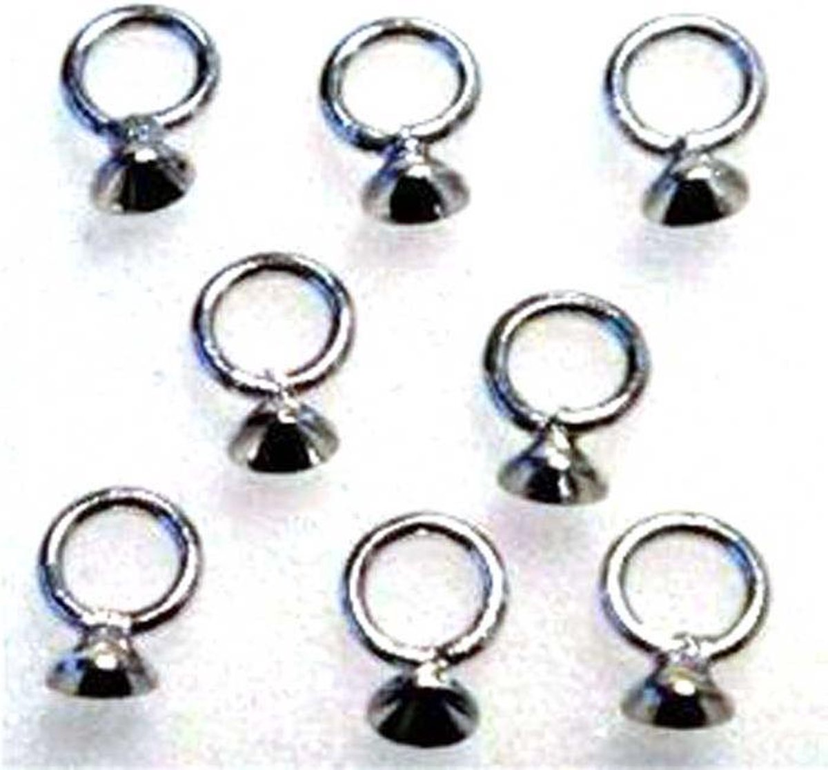 16 Cap Hangers - 4mm - Zilverkleurig