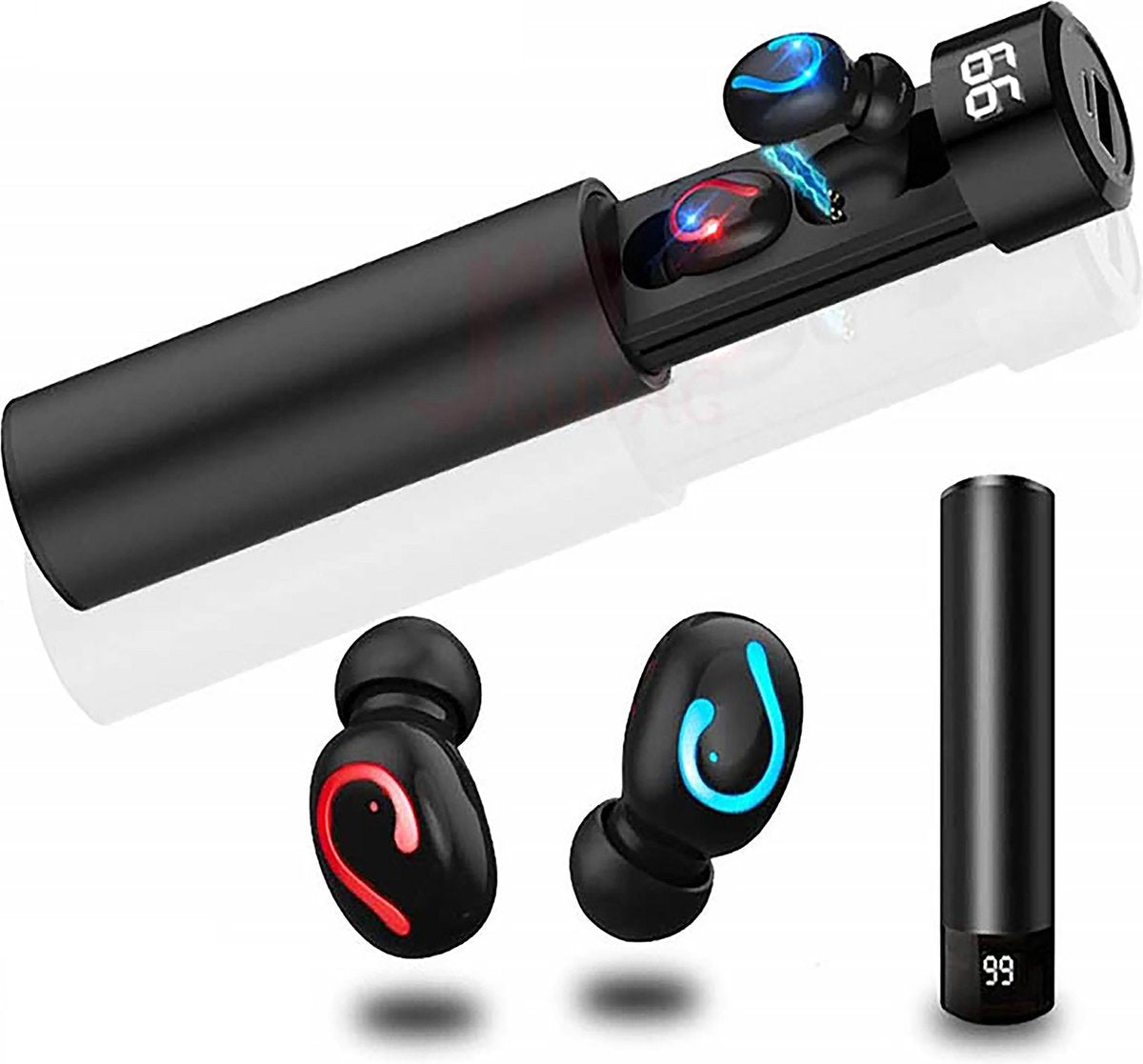 Qproducts Qpods - Earpods - Inclusief Oplaadcase Met Powerbank Functie - Draadloze oortjes - Draadloze oordopjes met Extra Bass - Wireless Bluetooth - Sport Oortjes -Draadloos en Waterproof Earbuds