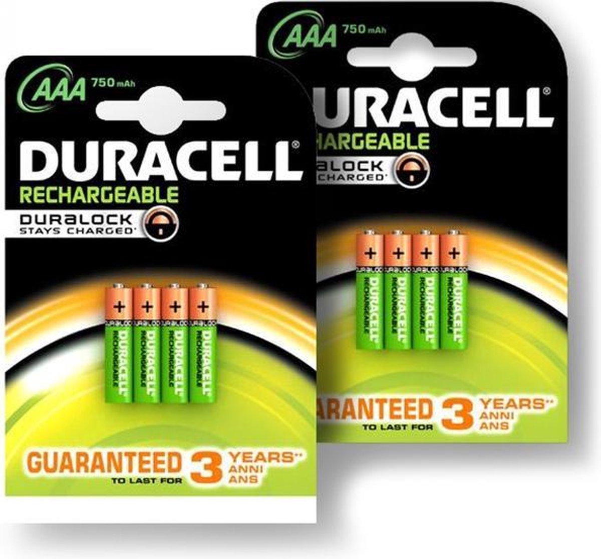 Duracell AAA Oplaadbare Batterijen - 750 mAh - 8 stuks