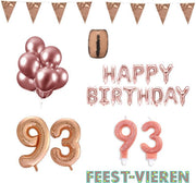 93 jaar Verjaardag Versiering Pakket Rosé Goud